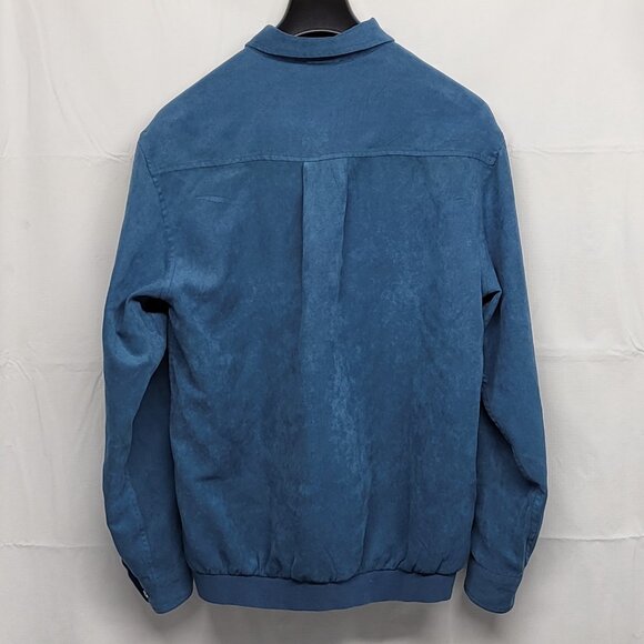 Vintage John Blair Shirt Mens M Soft Suede Long Sleeve Satin Lined Banded Hem - Picture 8 of 14